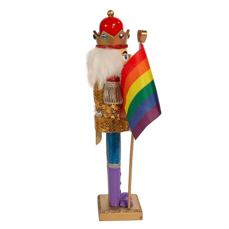 12" Wooden Gay Pride Nutcracker