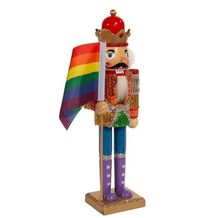 12" Wooden Gay Pride Nutcracker