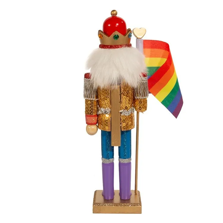 12" Wooden Gay Pride Nutcracker