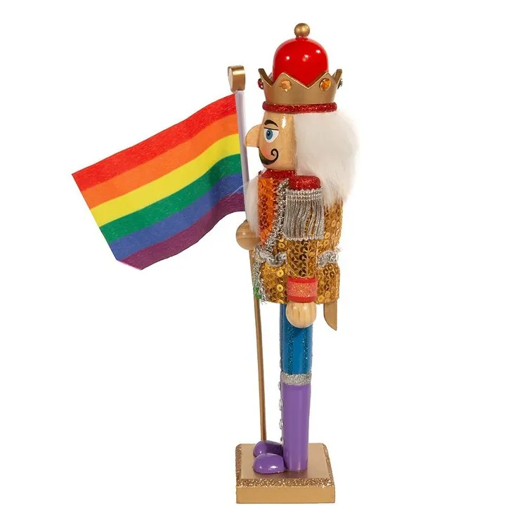 12" Wooden Gay Pride Nutcracker