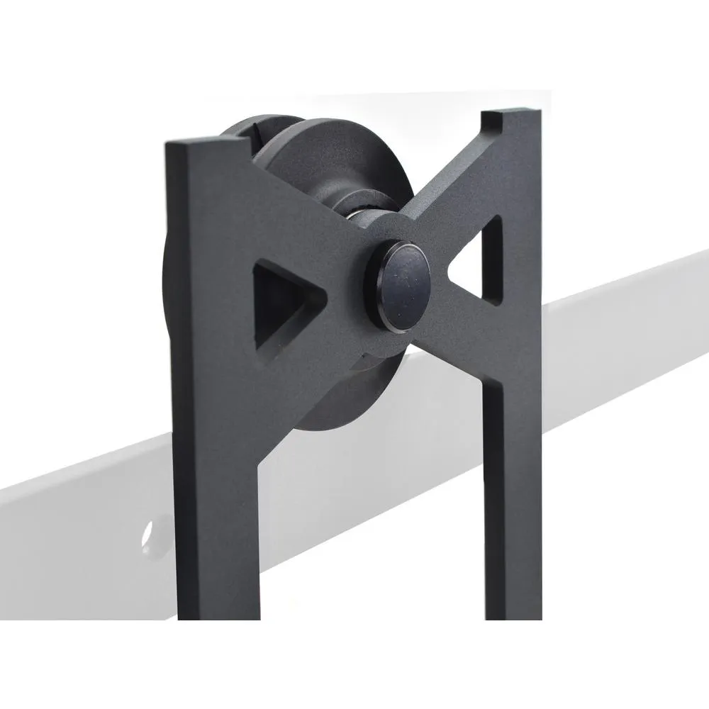 72 in. Classic Bent Strap Barn Style Sliding Door Track and Hardware Set