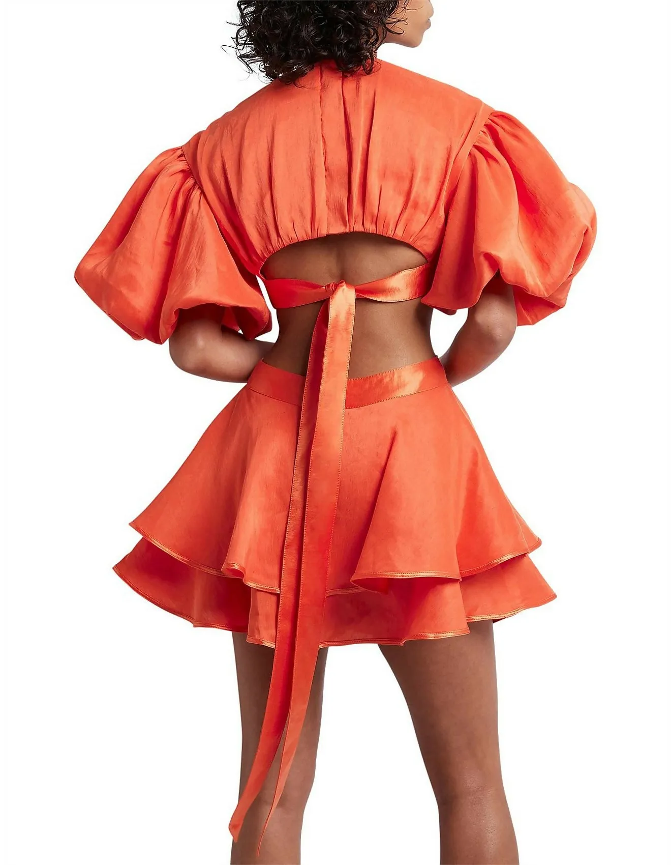 Aje Gracious Cut Out Mini in Saffron Red Size AU 6