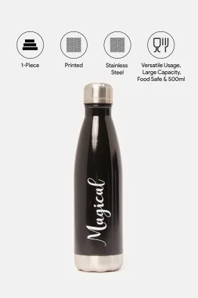 Black Printed Water Bottle