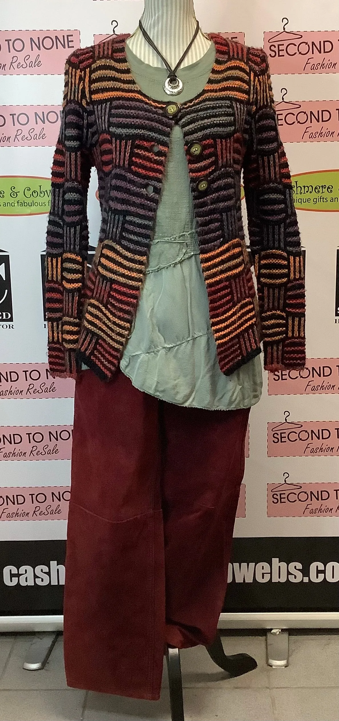 Bright   Bold Knit Cardigan (Size L)
