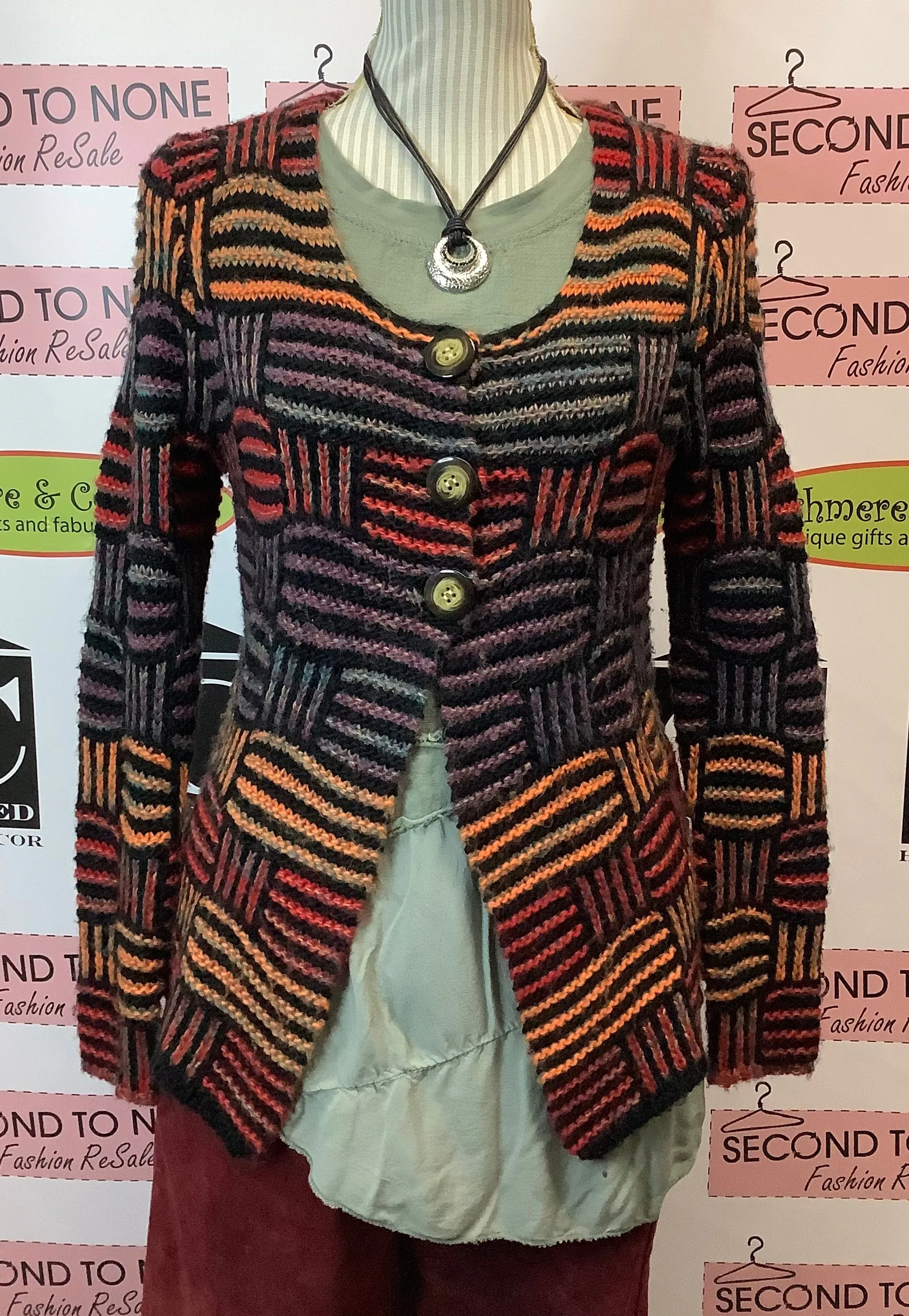 Bright   Bold Knit Cardigan (Size L)