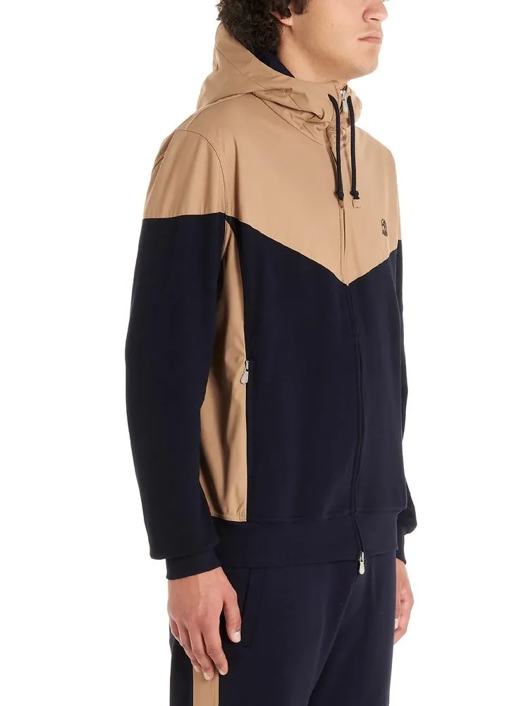 Brunello Cucinelli Contrasting Panelled Track Jacket