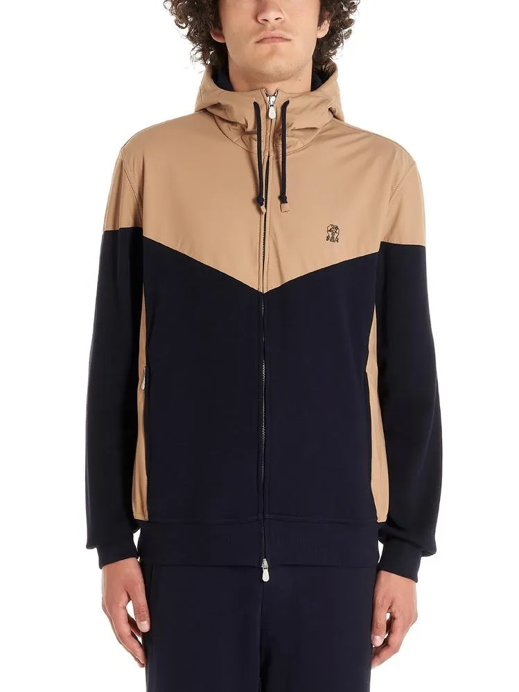Brunello Cucinelli Contrasting Panelled Track Jacket