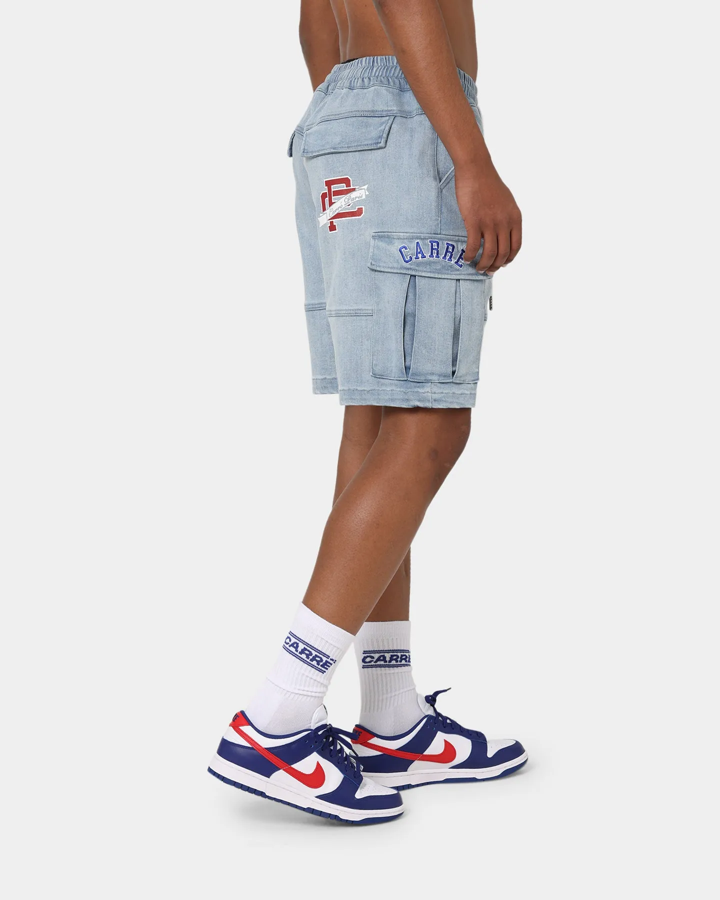 Carré Paris Denim Cargo Shorts Vintage Blue