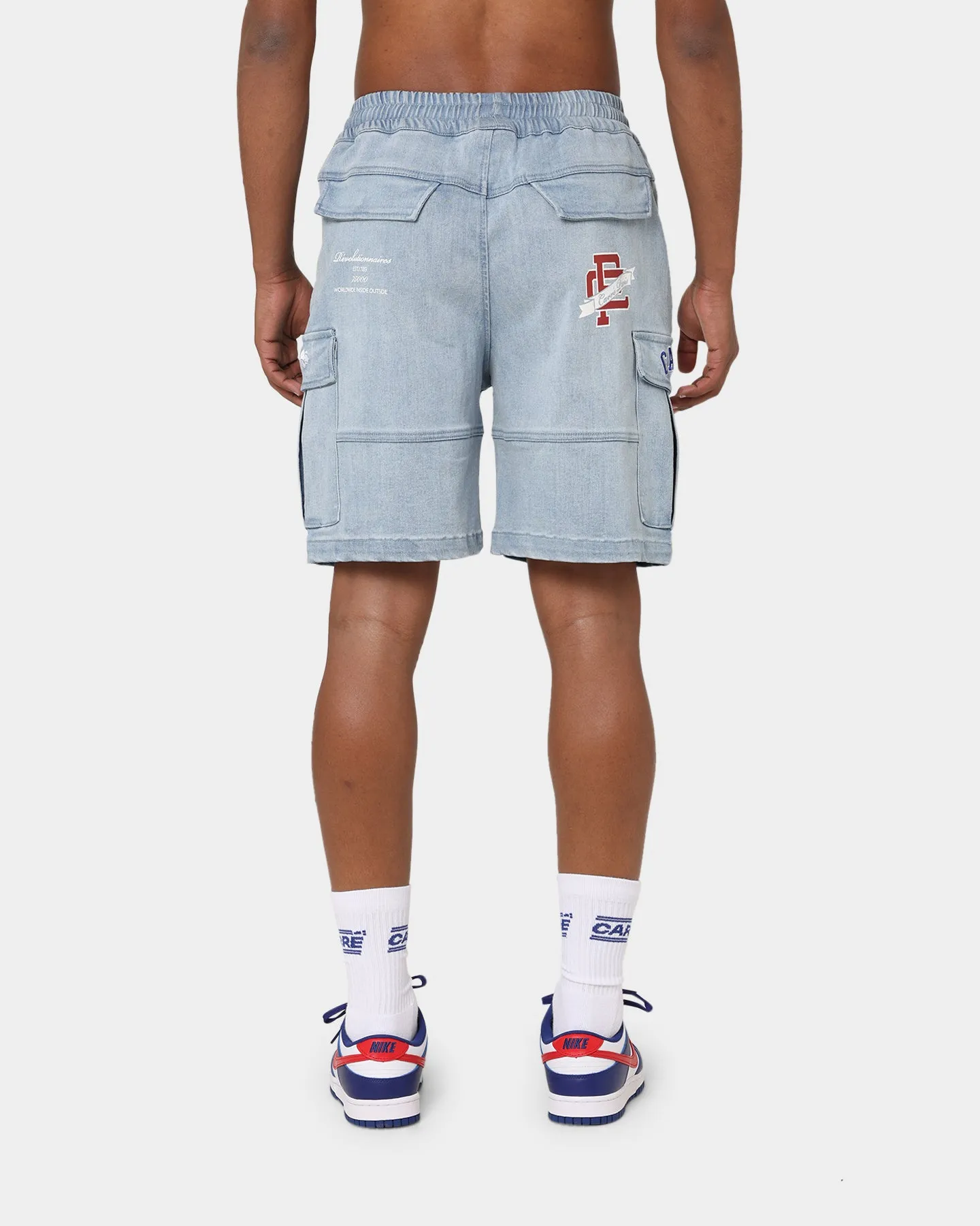 Carré Paris Denim Cargo Shorts Vintage Blue