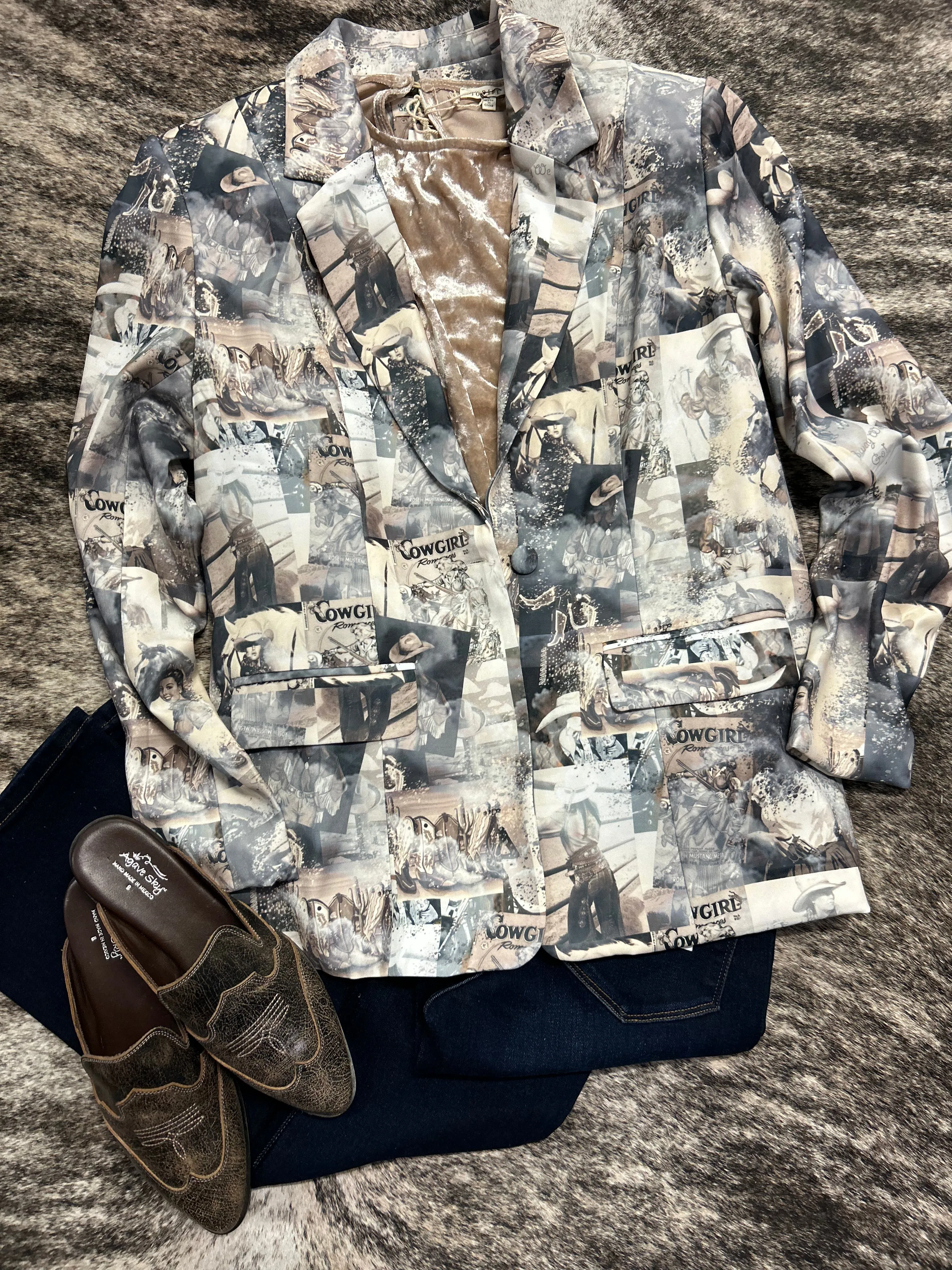 Cowgirl Print Blazer