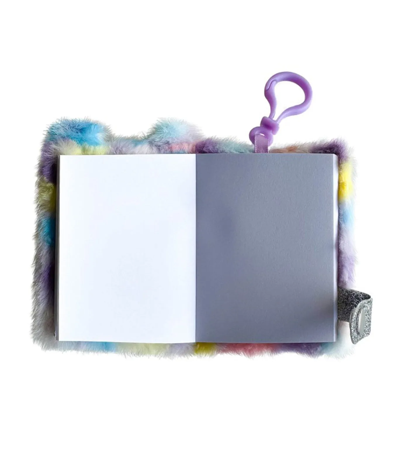 Critter Pals Plush Notebook Keychain Cat Multicolor