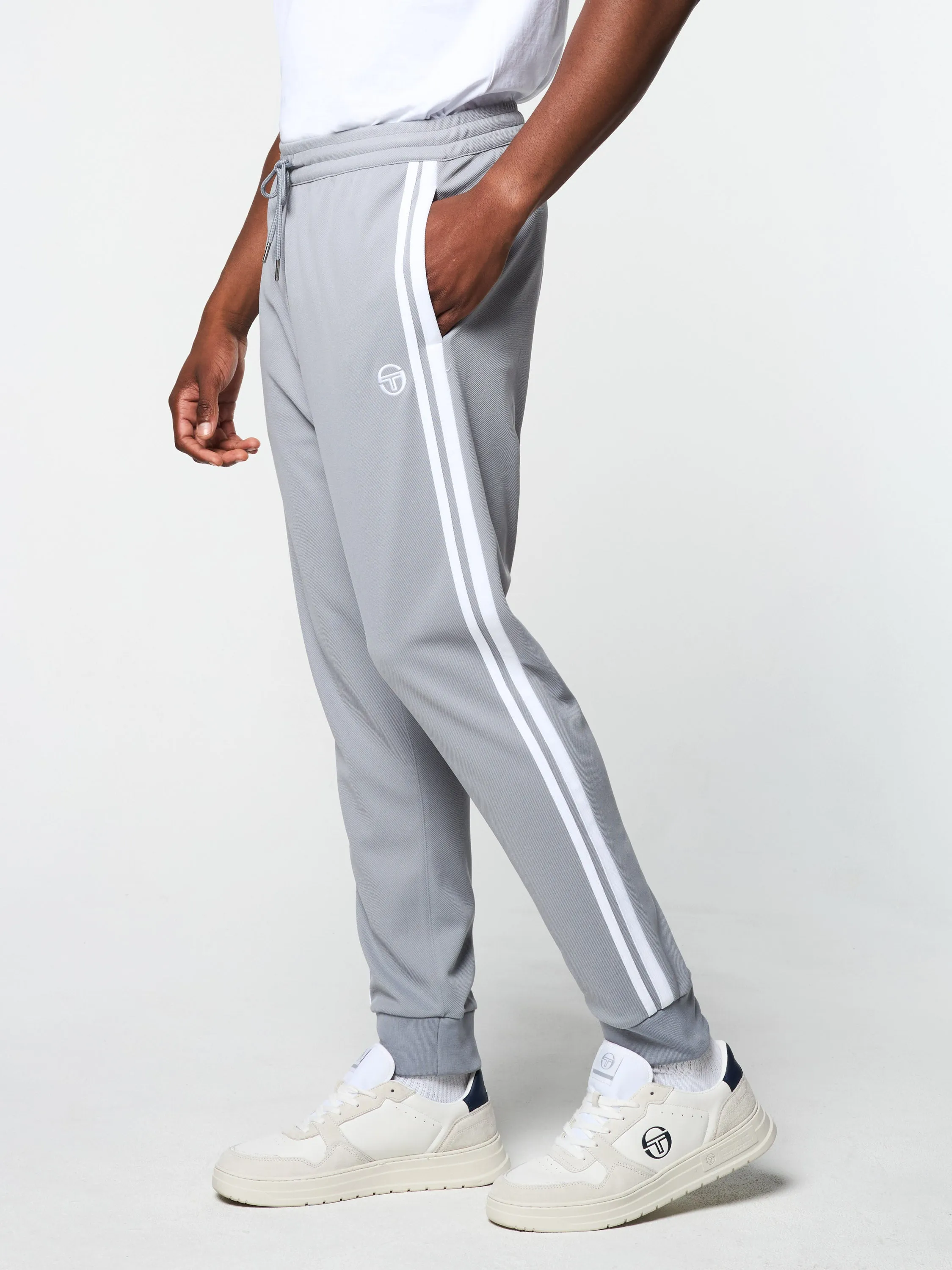 Damarindo Track Pant- Sleet/ White