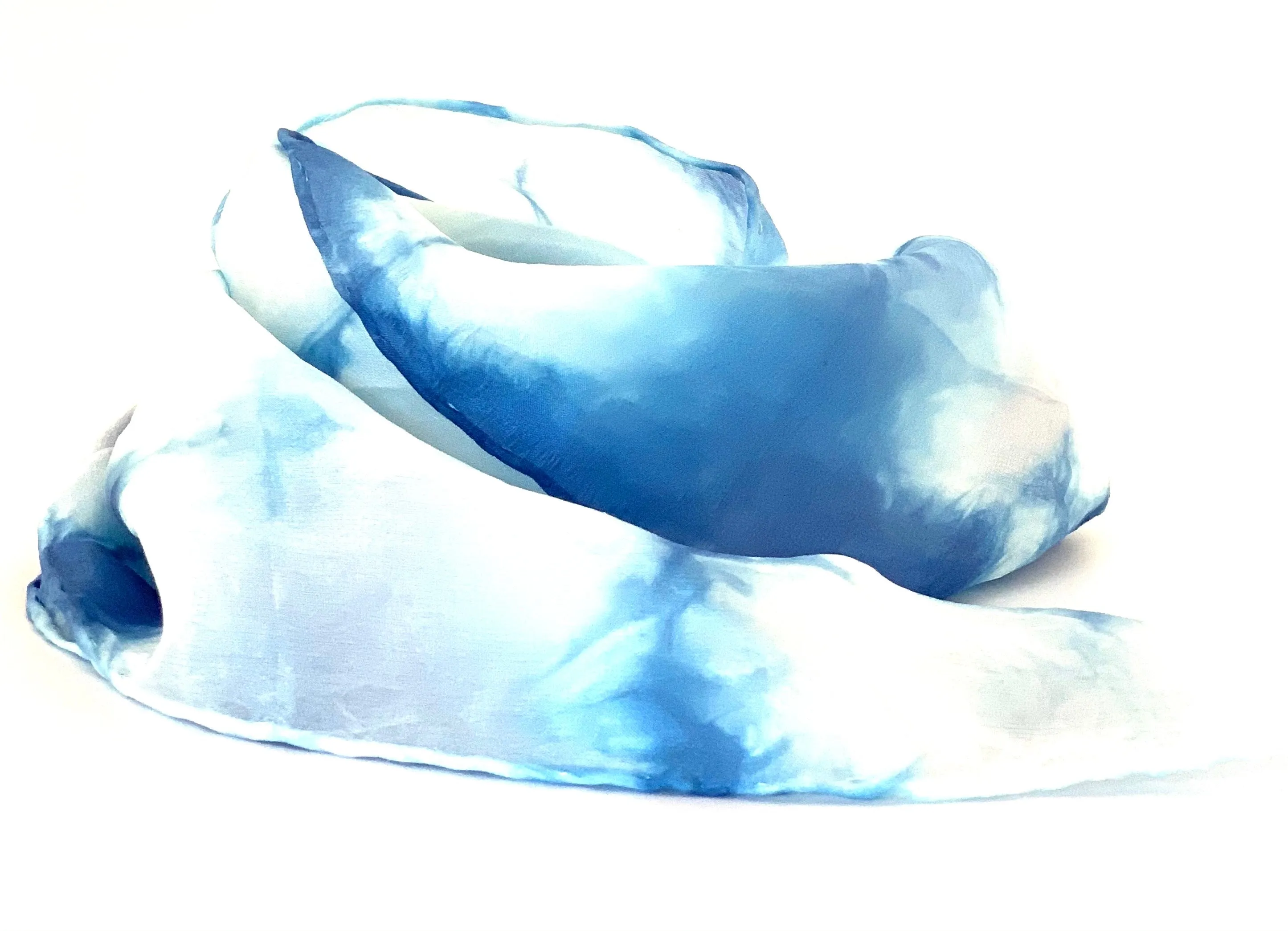 Designer Silk Scarf Shibori Blue