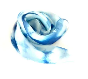 Designer Silk Scarf Shibori Blue
