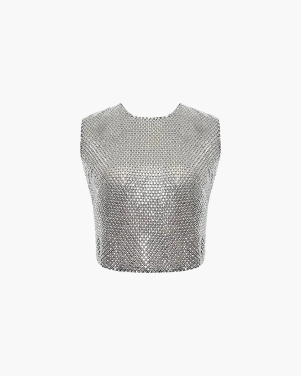 Diamanté – Backless design – Rhinestone tank