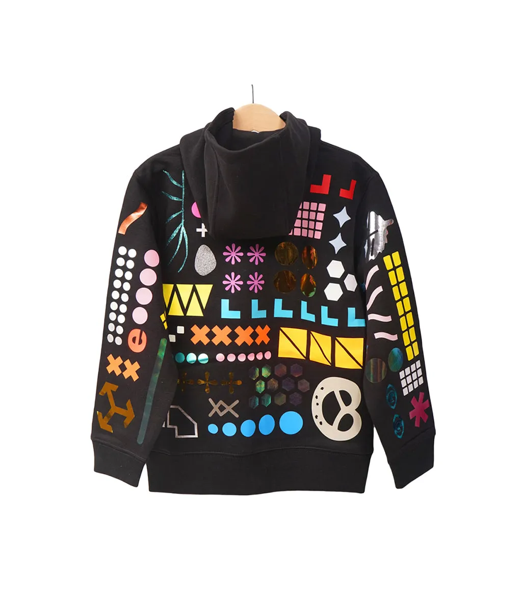 Everything Allover Zip Jacket Kids, Black