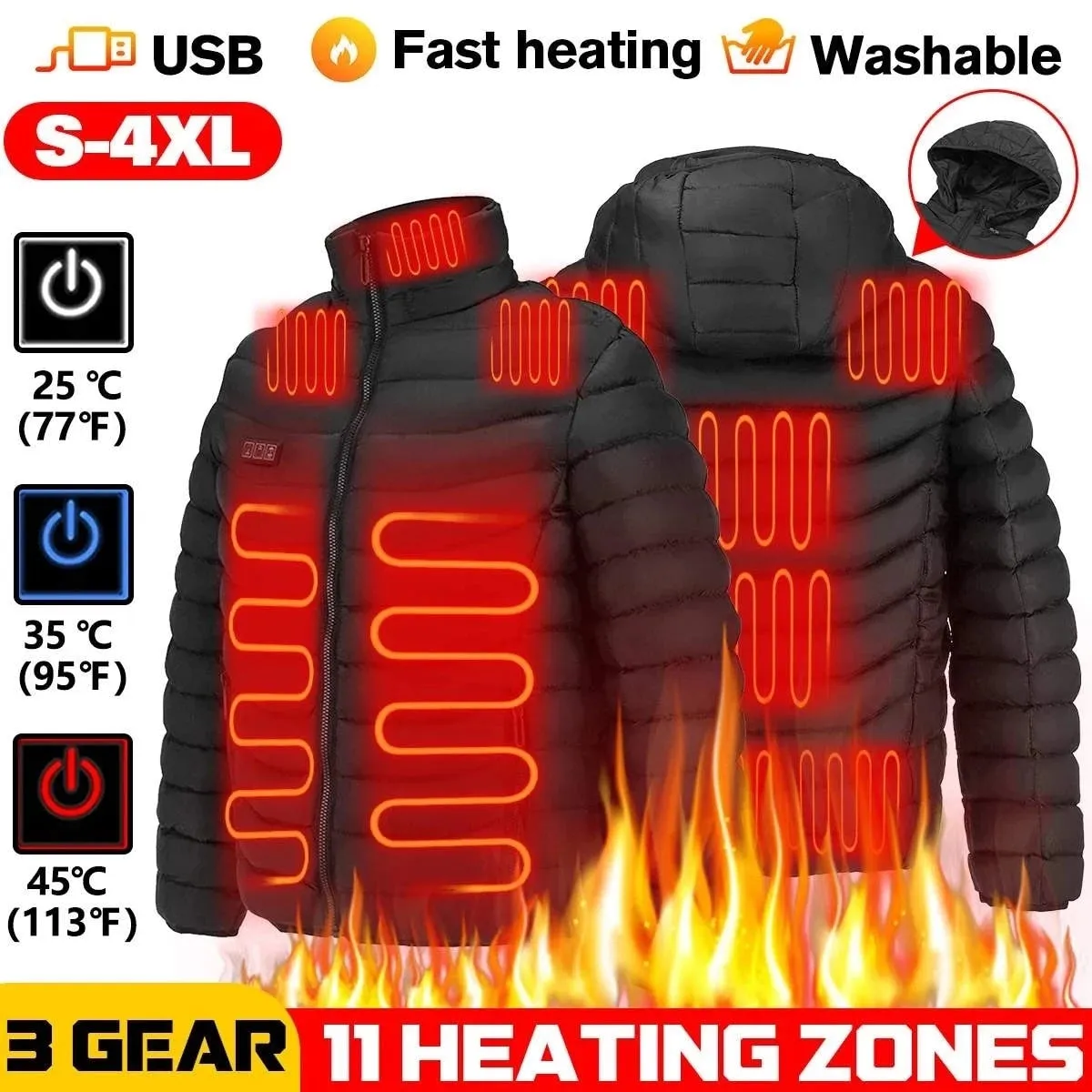 Flexible Thermal Hooded Jackets