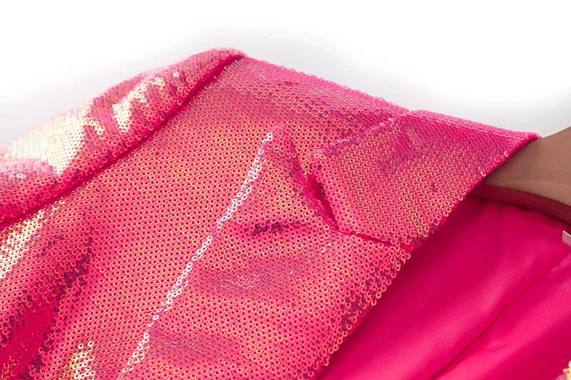 Glitter Sequinned Blazer Shorts Suit