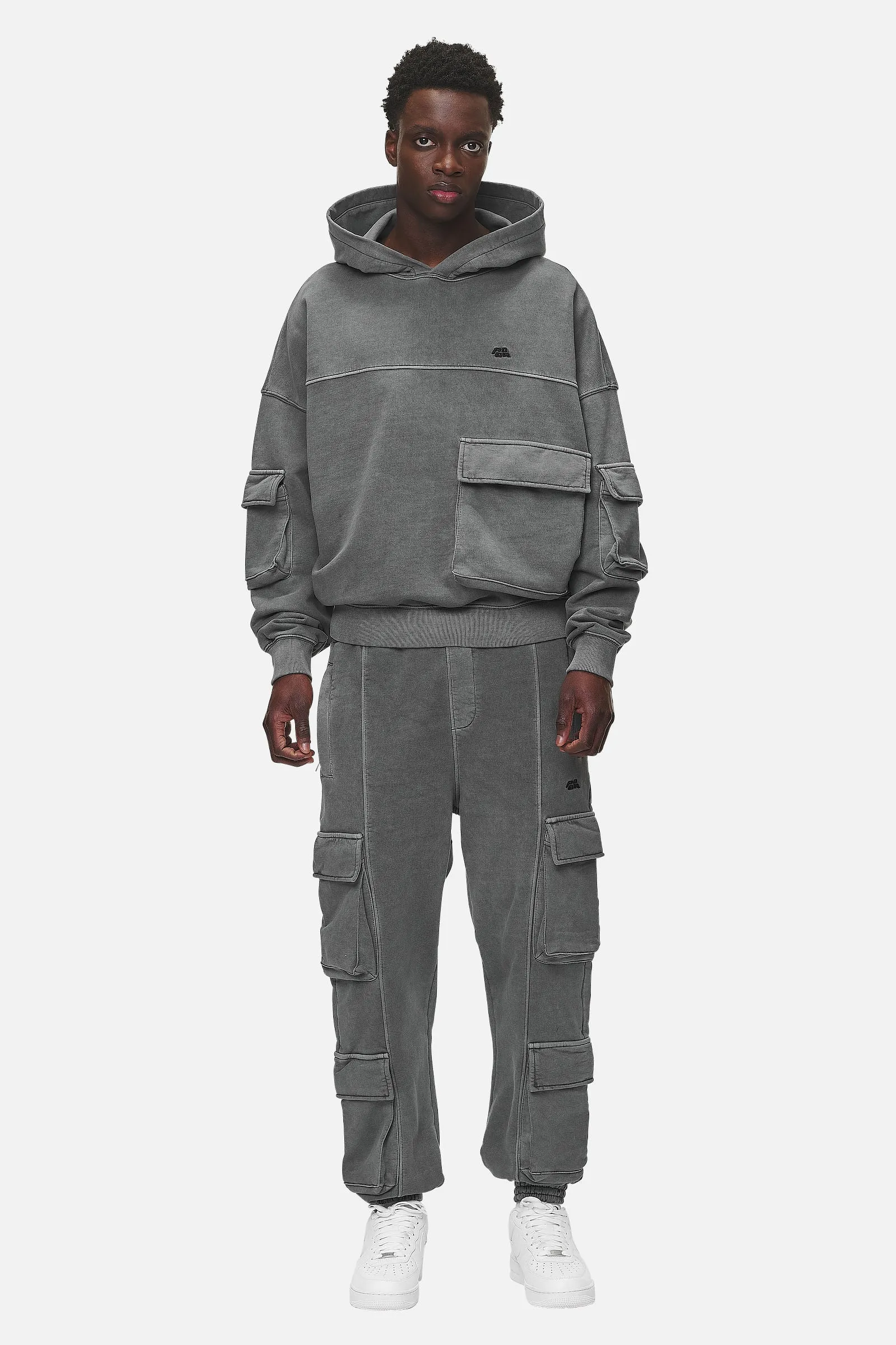 Harvey Terry Cargo Sweat Pants Vintage Grey