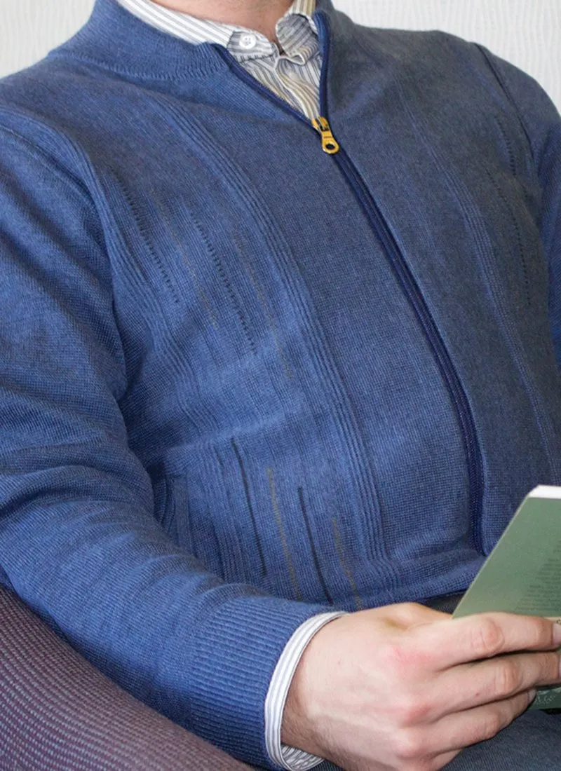 Italian Mens Zip Cardigan with Pockets