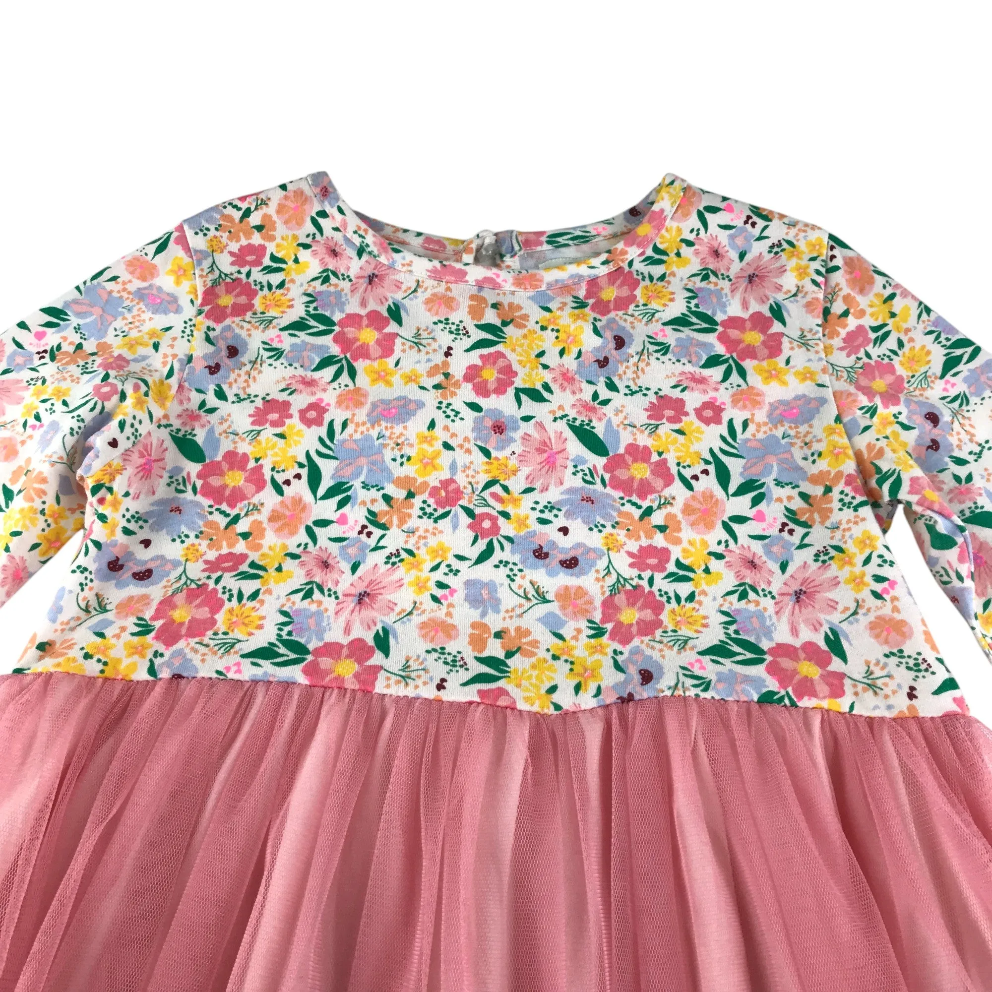 Leigh Tucker Willow dress 6-7 years pink floral tulle layered cotton