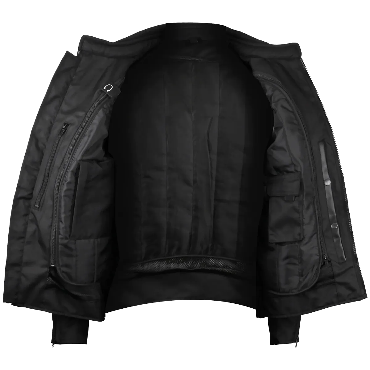 Mens Black Mesh Motorcycle Jacket with CE Armor