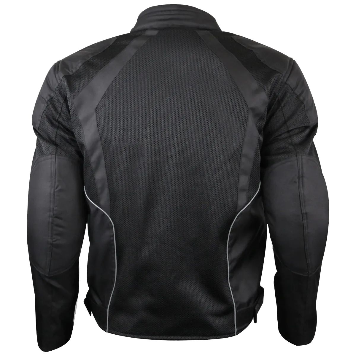 Mens Black Mesh Motorcycle Jacket with CE Armor