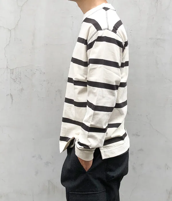 MHL./WIDE STRIPE DRY JERSEY LS (ECRU)