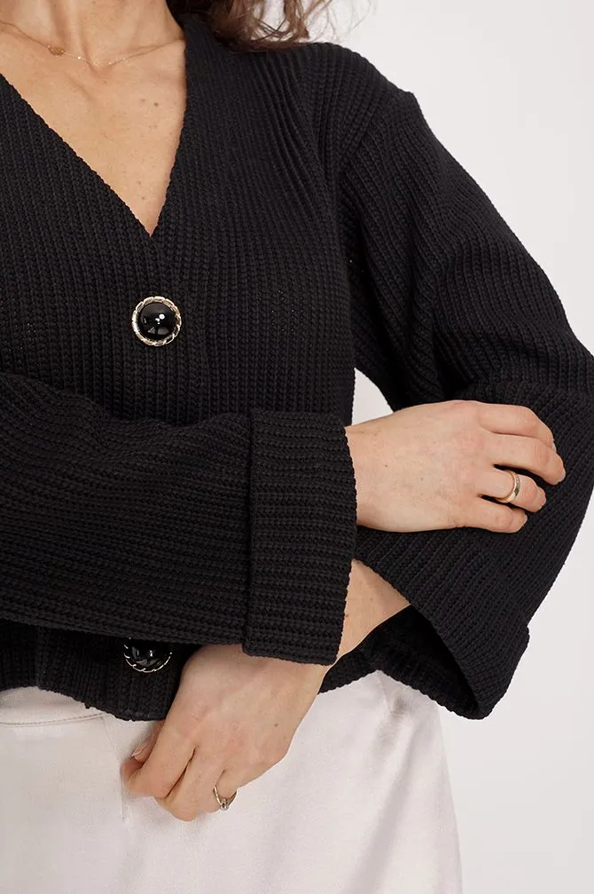 Nancy Cotton Cardigan Black