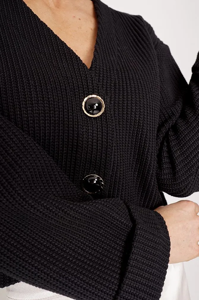 Nancy Cotton Cardigan Black