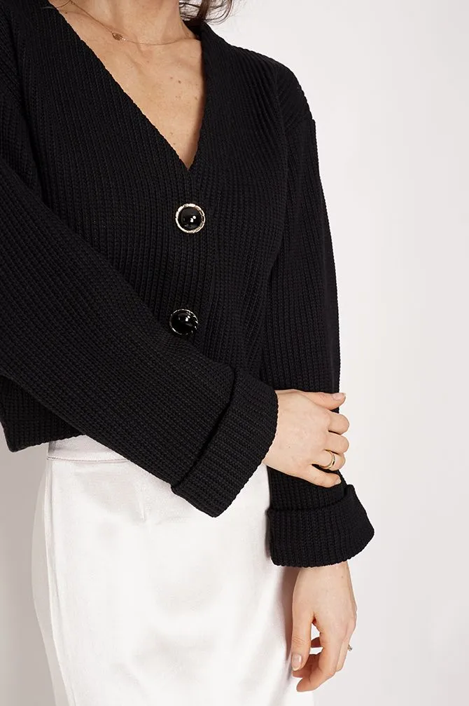 Nancy Cotton Cardigan Black
