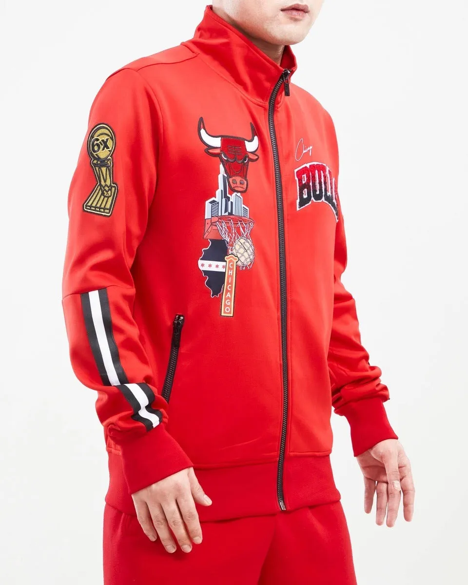 NBA CHICAGO BULLS HOMETOWN MEN'S TRACK JACKET (RED)