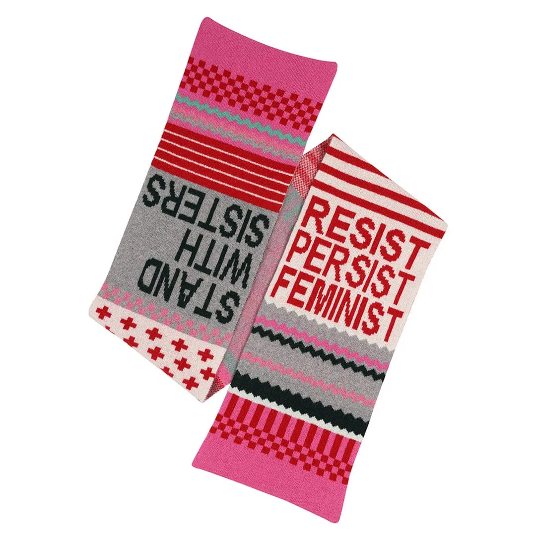 Patchwork Lambswool Scarf in Bubblegum Rouge & Opal