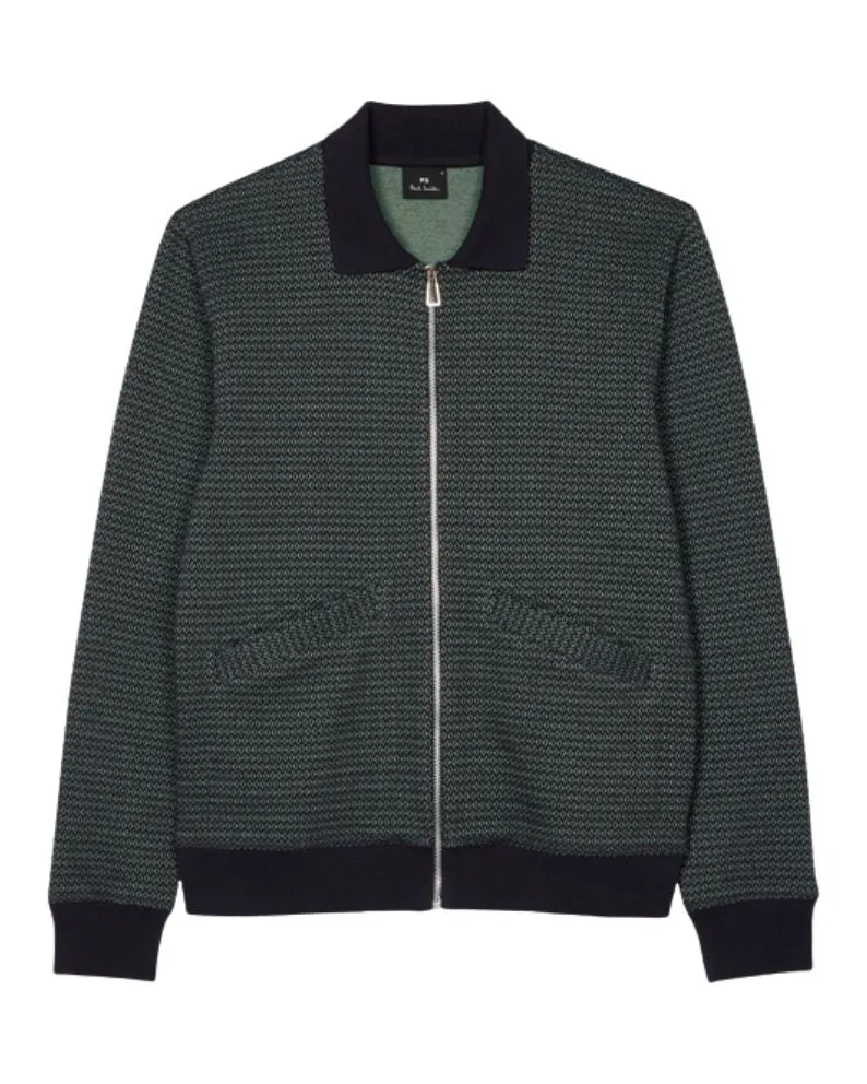 Paul Smith Zip Thru Knitted Cardigans - Blue