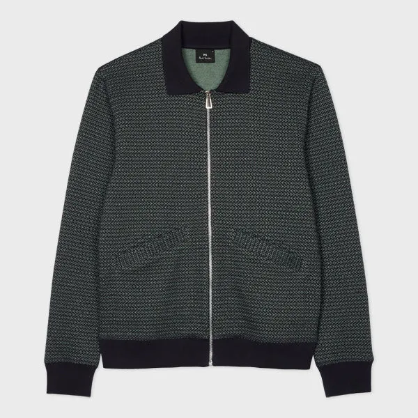 Paul Smith Zip Thru Knitted Cardigans - Blue