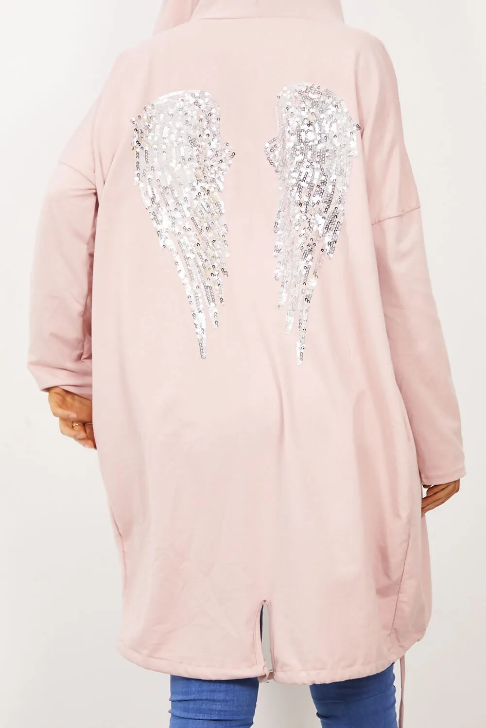 PINK ANGEL WING HOODED CARDI