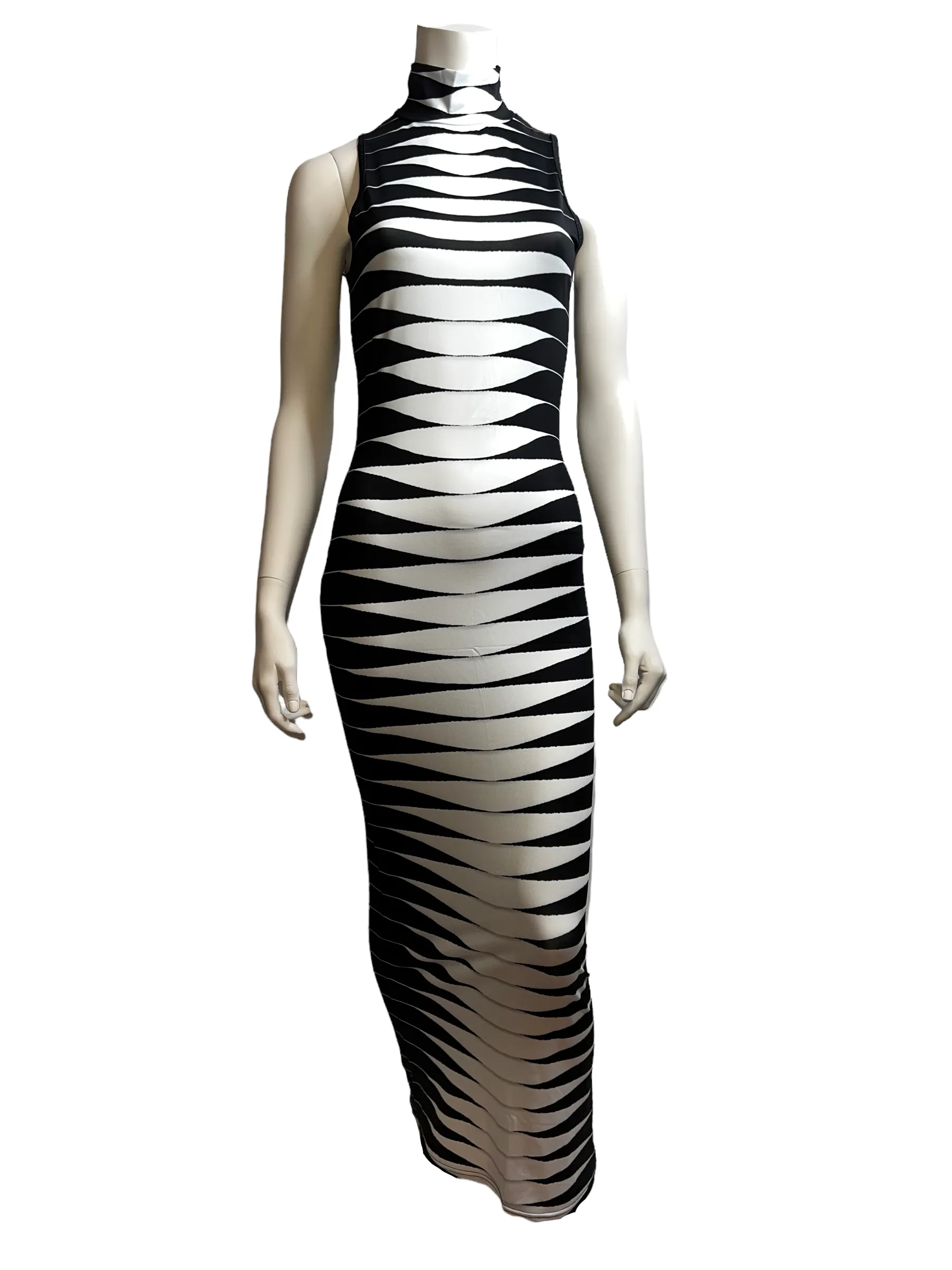 "Razor Cut Bodycon Maxi Dress"
