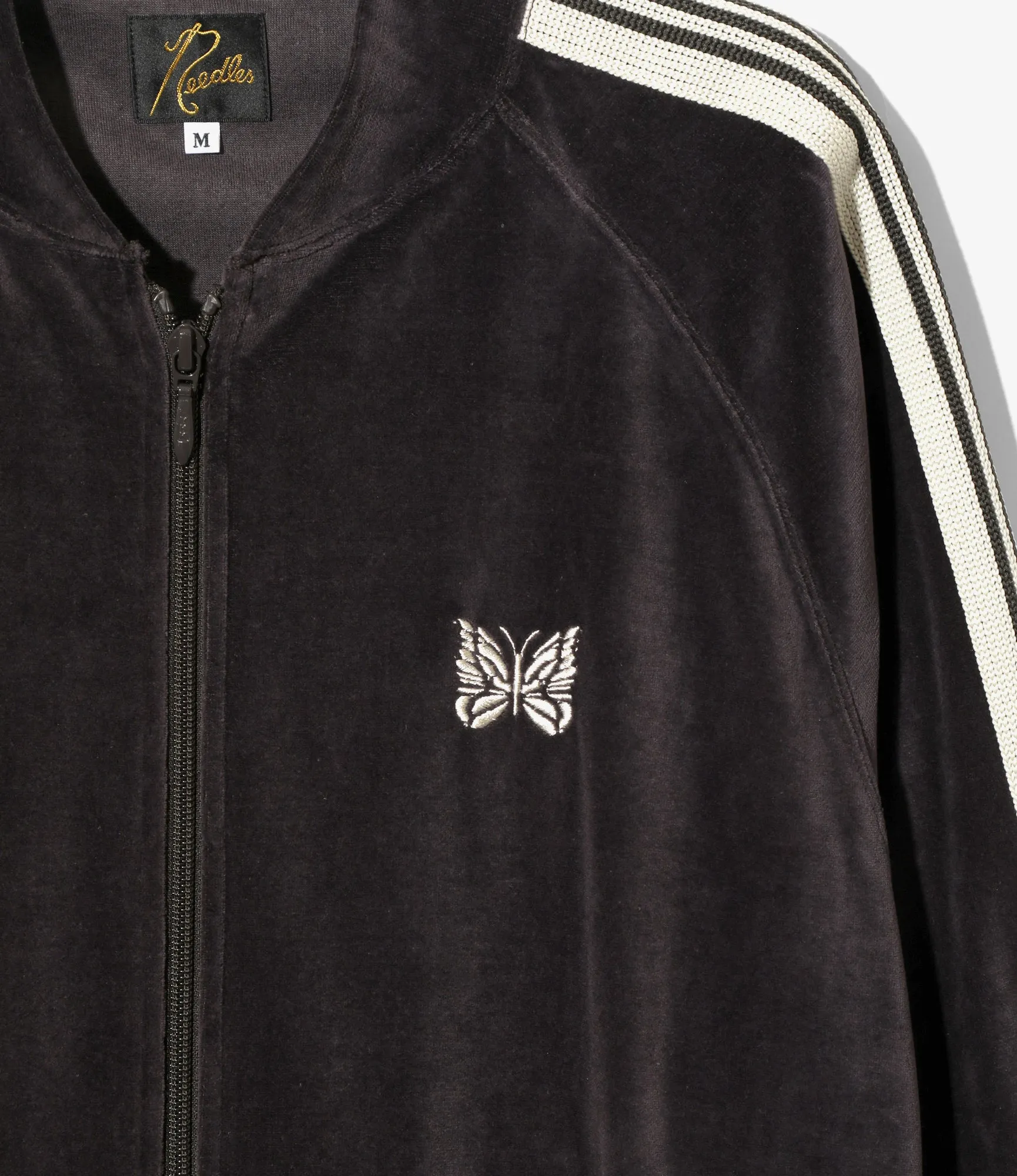 Rib Collar Track Jacket – Charcoal Velour
