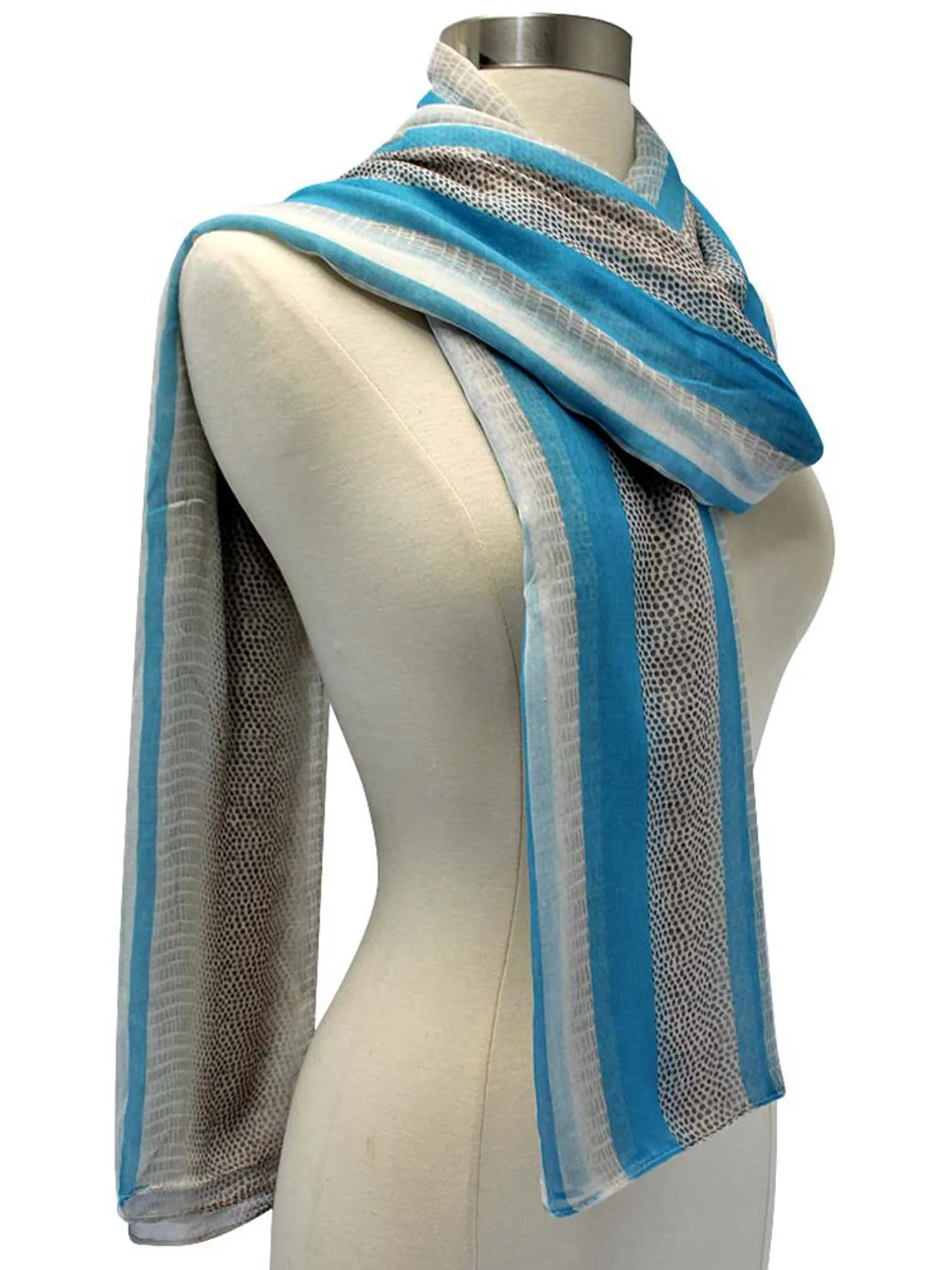 Sheer Snake Skin Print Scarf Shawl