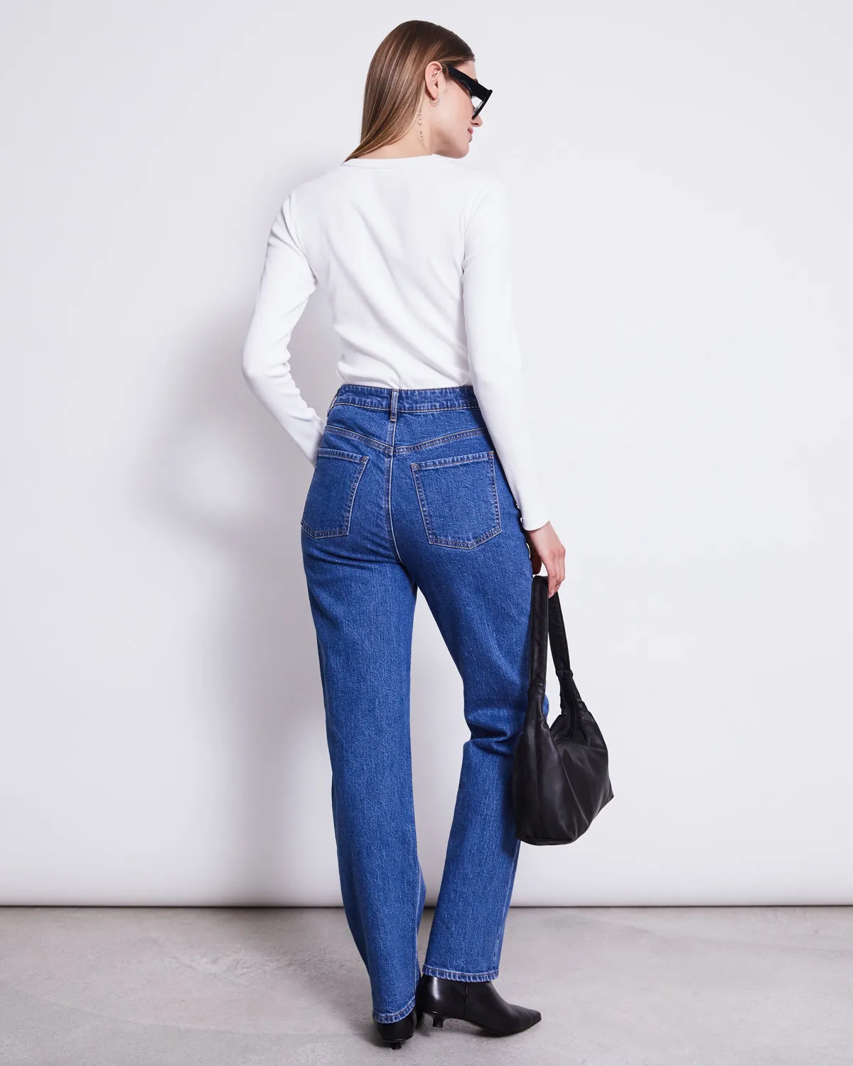 STRAIGHT LEG JEANS ALBA MID BLUE