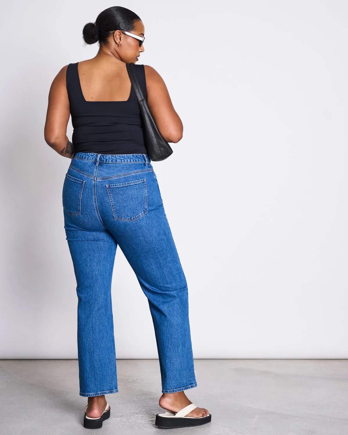 STRAIGHT LEG JEANS ALBA MID BLUE