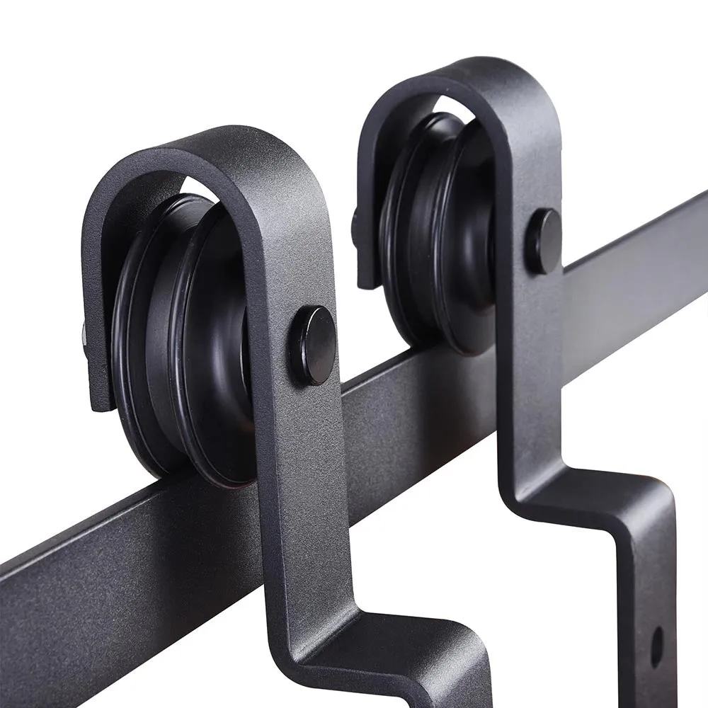 TheLAShop 6.6ft Bypass Sliding Double Barn Door Hardware Single Track Set