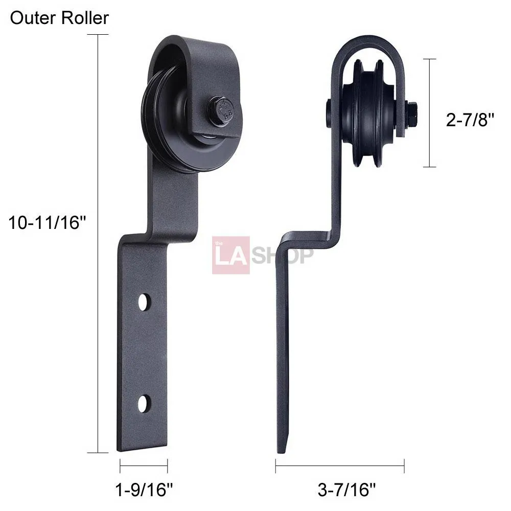 TheLAShop 6.6ft Bypass Sliding Double Barn Door Hardware Single Track Set