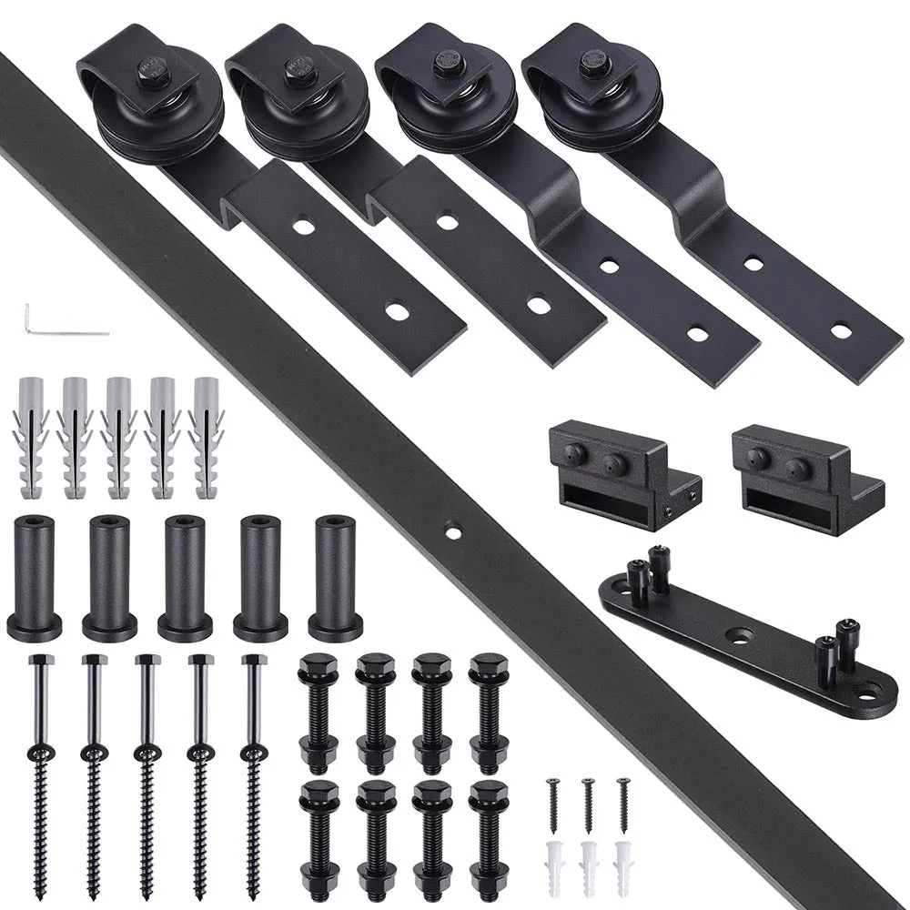 TheLAShop 6.6ft Bypass Sliding Double Barn Door Hardware Single Track Set