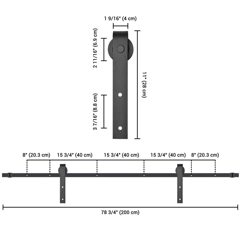 TheLAShop 6.6ft Sliding Barn Door Track and Rollers