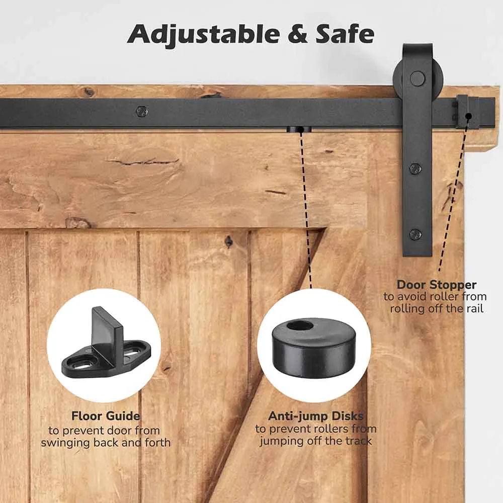 TheLAShop 6.6ft Sliding Barn Door Track and Rollers