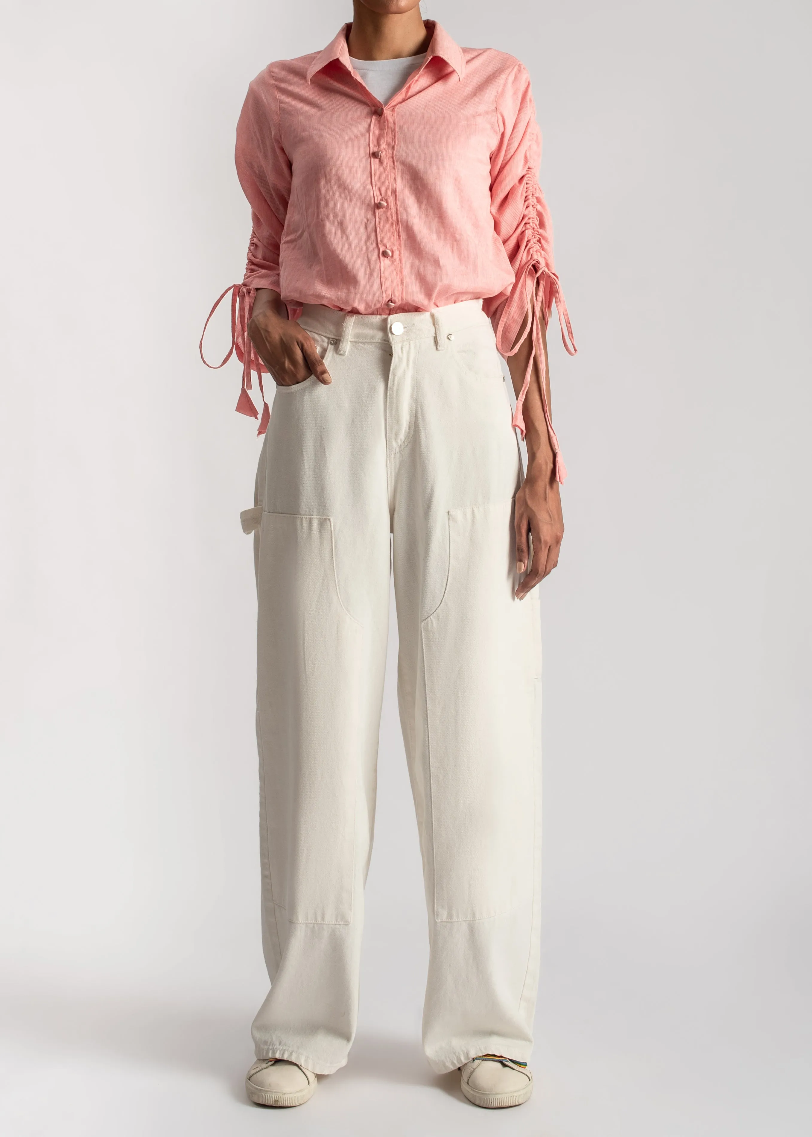 White Skater Jeans with Carpenter details