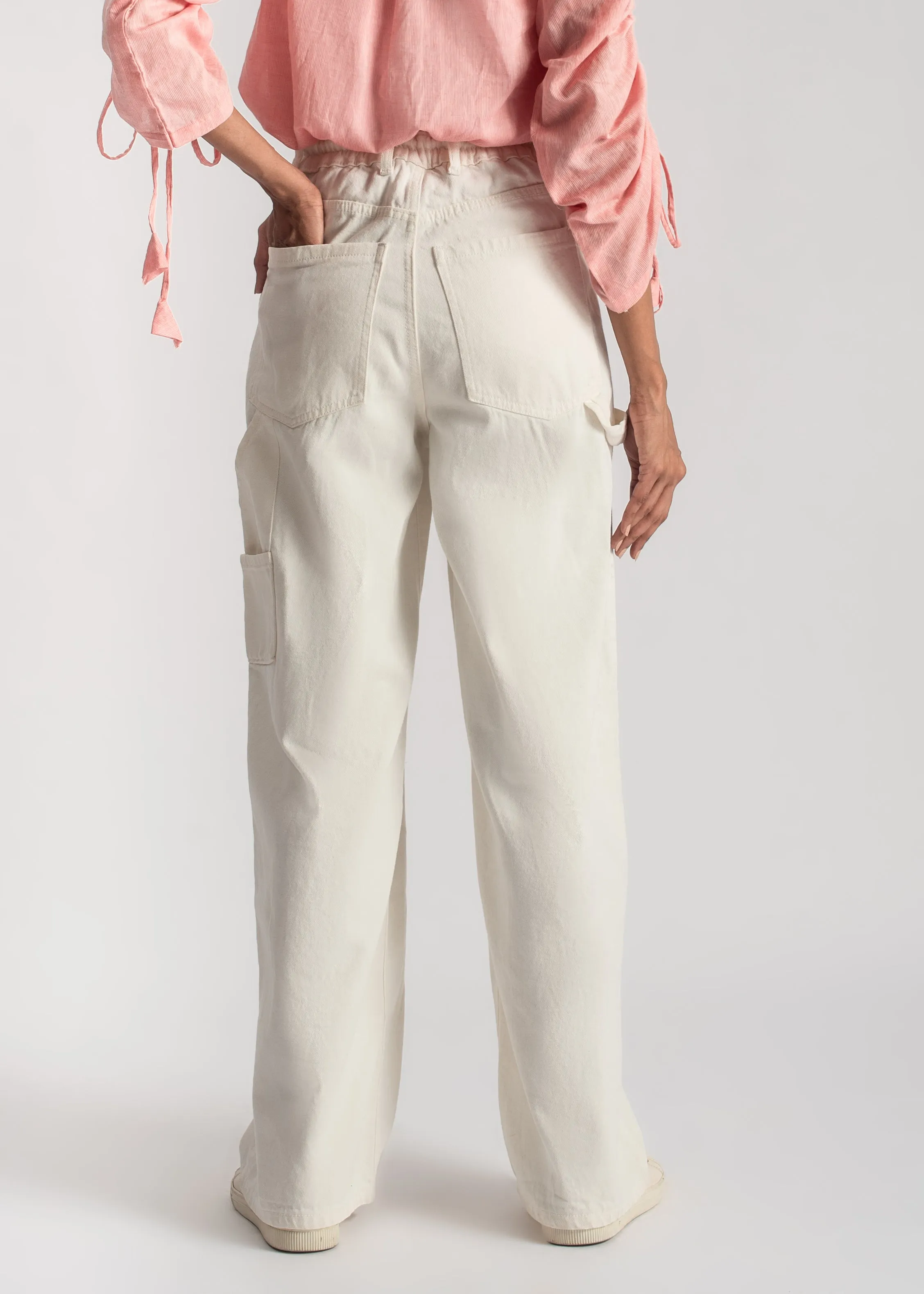 White Skater Jeans with Carpenter details