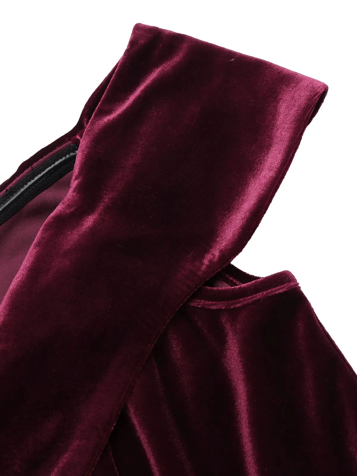 Wine Red 1960s Velvet Bodycon Vintage Dress