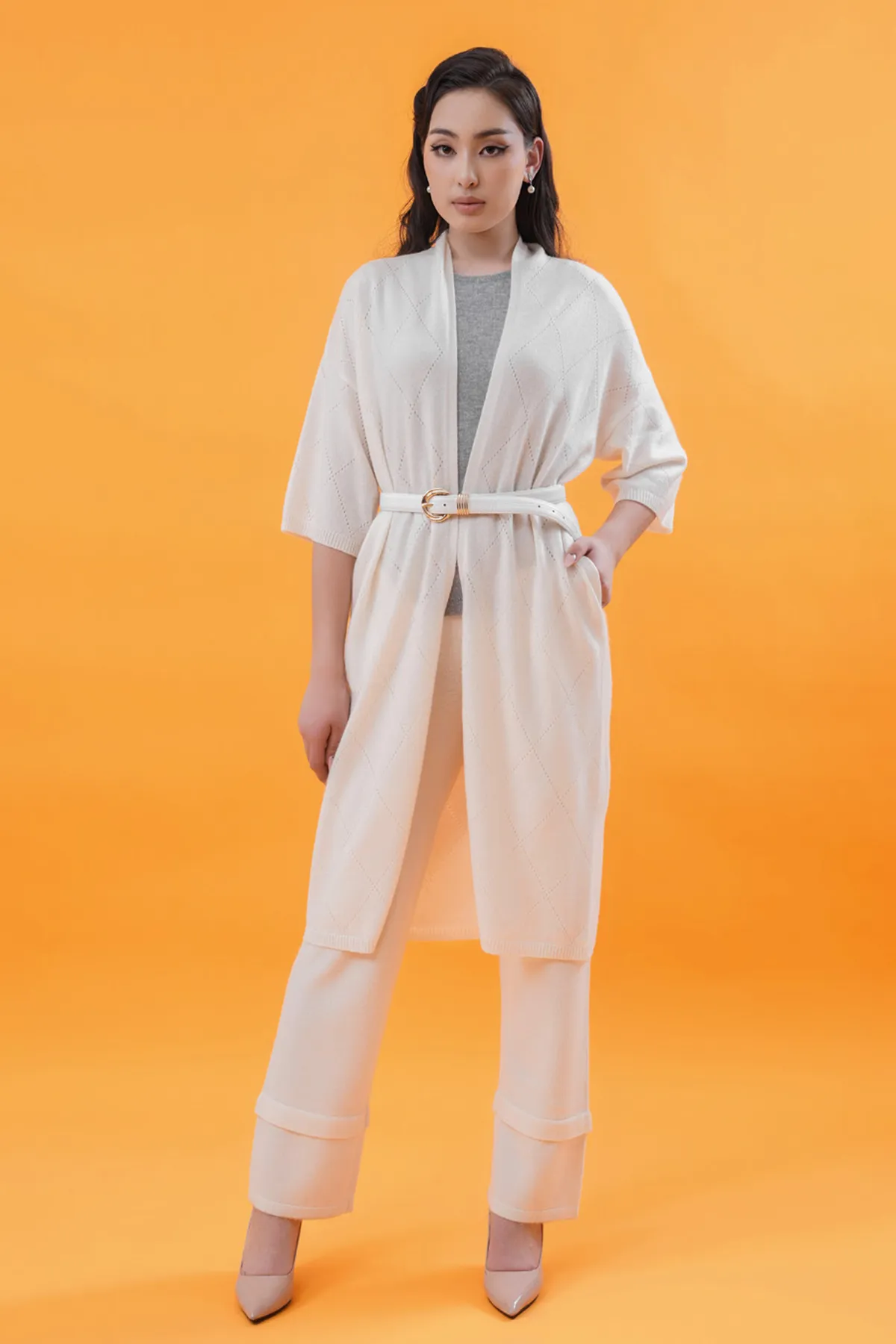 Women's Half Sleeve Cashmere Cardigan